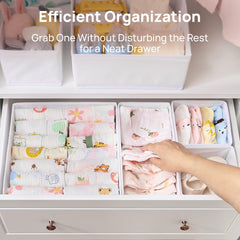 Vtopmart baby clothes organizer small-bin stores socks and ties for quick grab.