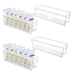 Vtopmart breastmilk storage container set front view showing compact fridge organizer