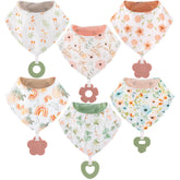 Vuminbox Muslin Bib Teether Front view shows absorbent front for drool control