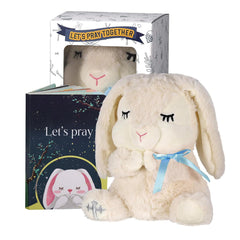 VUNCESSIN baptism gift set with bunny and book in keepsake box for baby boy, promotes early prayer moments.