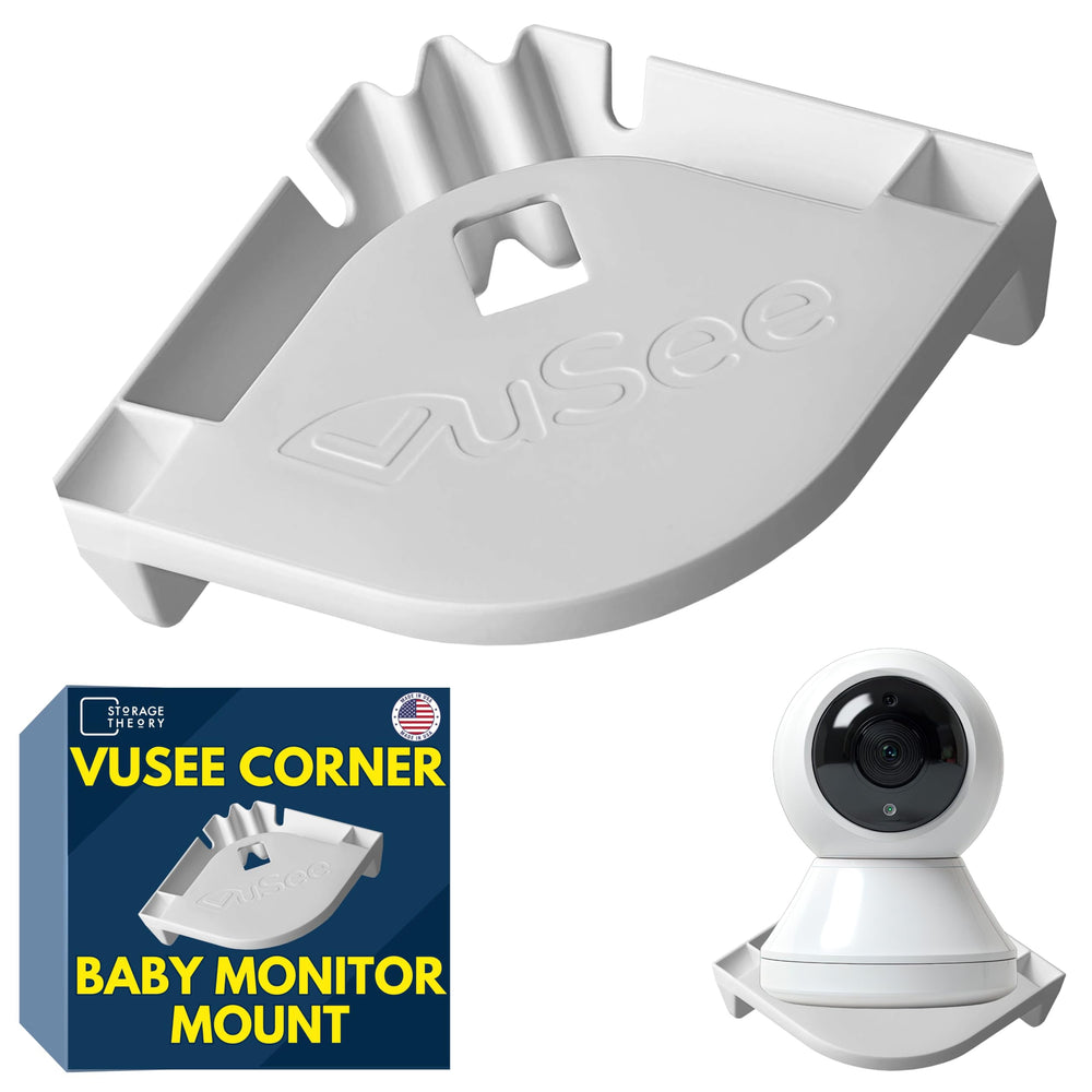 Vusee corner baby monitor mount adhesive setup keeps your camera steady in the nursery.
