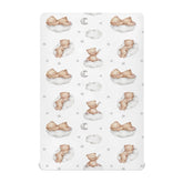 vvfelixl Teddy bears clouds pattern crib sheet fits snugly for cozy naps.