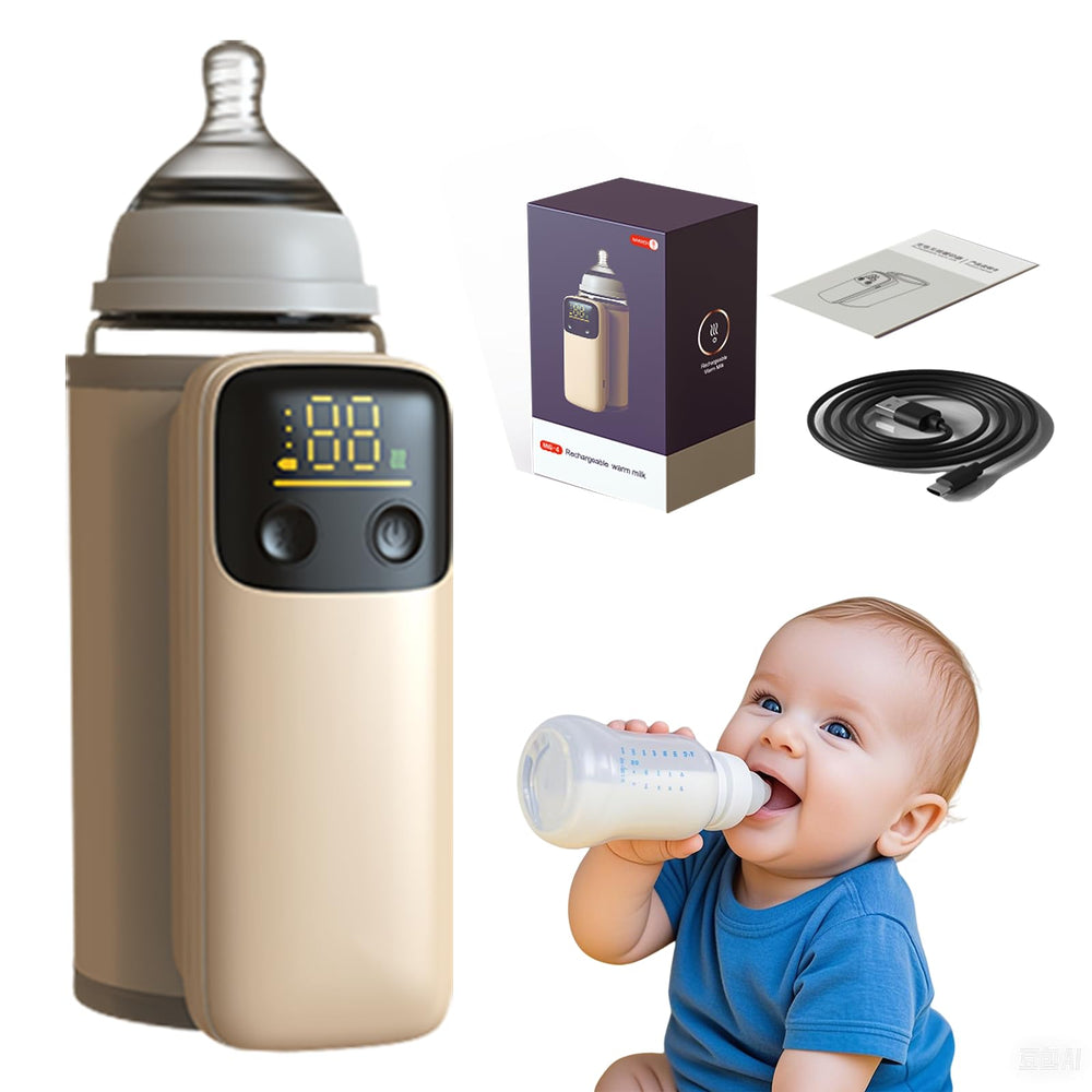 Vvucco portable bottle warmer front view showing compact travel-friendly design for on-the-go feeding.