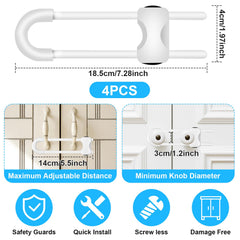 VYNZO cabinet locks installed on a cabinet provide quick child-safety without tools