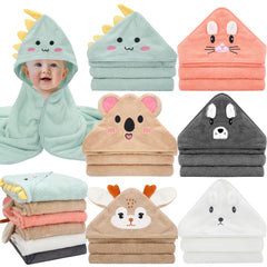 VZZNN baby hooded towel pack for newborns offers cozy warmth and easy post-bath drying.