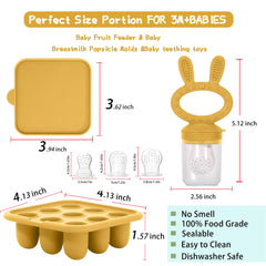 WAJIAYON baby food freezer tray yellow stores portioned foods safely.