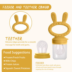 WAJIAYON baby fruit feeder yellow designed for safe, small-bite feeding.
