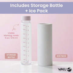 WAIU Bottles ice pack included keeps milk cool on trips.