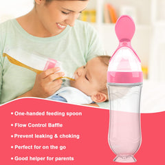 WAJIAYON 90ml dispensing spoon enables one-handed feeding and quick meals