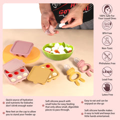 WAJIAYON silicone tray showing easy pop-out of frozen puree.