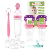 WAJIAYON fruit feeder pacifier pink with small holes enabling safe solid feeding.