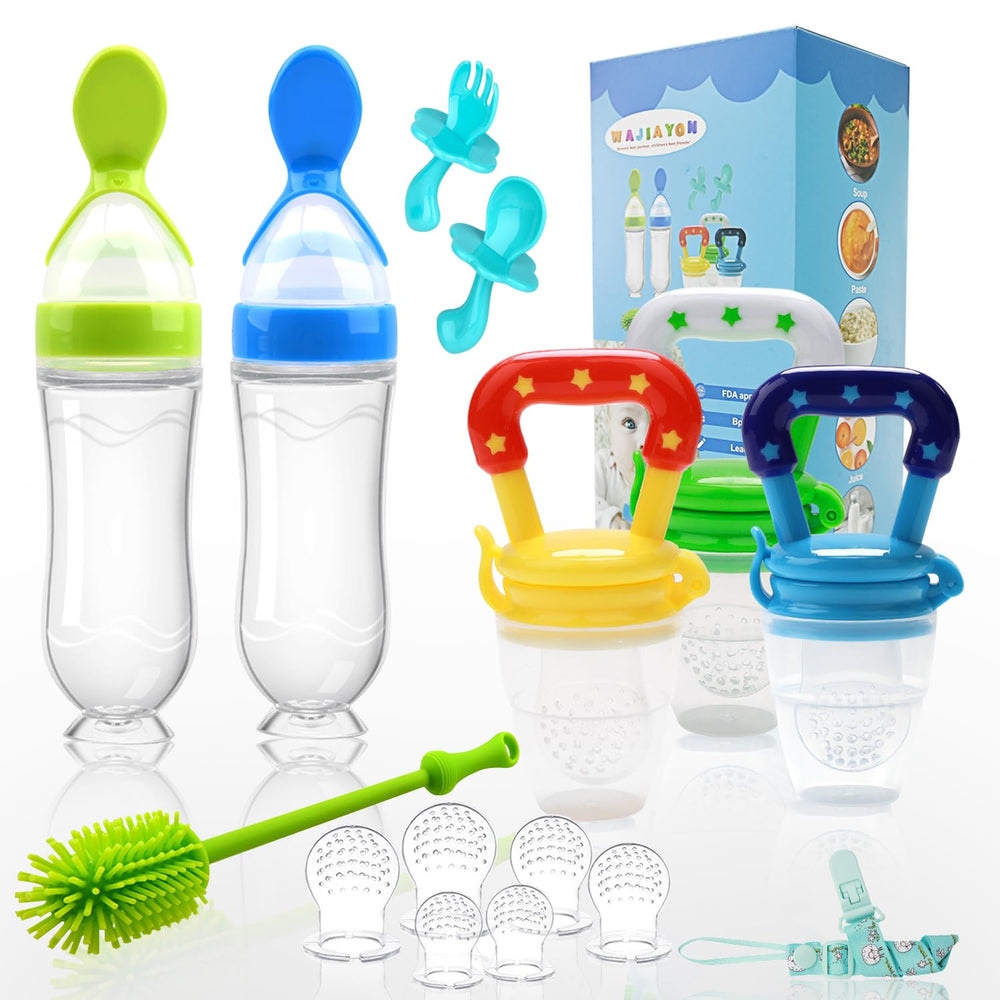 WAJIAYON food feeder set with pacifier 3-piece kit for mess-free feeding