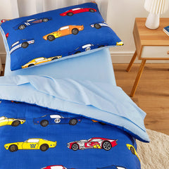 Wake In Cloud 4-piece set image shows contents and sizes for easy bed setup.