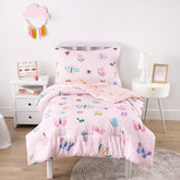 Wake In Cloud butterfly toddler bedding set pink pattern closeup highlights playful design and soft microfiber.