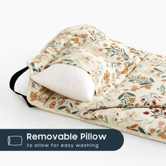 Wake In Cloud cot nap mat elastic corner straps ensure a snug nap-time fit.
