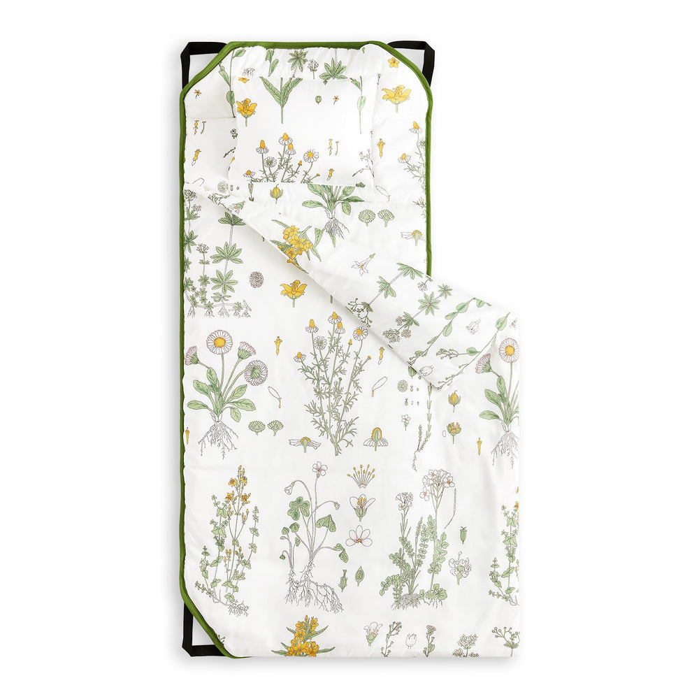 Wake In Cloud cot nap mat floral pattern close-up for cozy naptime