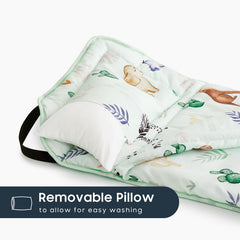 Wake In Cloud cot nap mat handle-strap enables quick carrying and secure setup