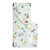 Wake In Cloud cot nap mat roll-up demonstrates portable design with easy transport