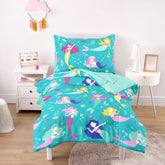 Wake In Cloud mermaid bedding set comforter close-up shows soft microfiber for cozy nights