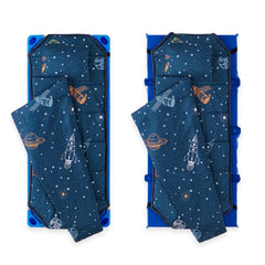 Wake In Cloud nap mat pillow integration supports compact daycare setups