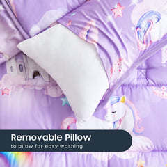 Wake In Cloud nap mat pillow is removable for easy washing and care