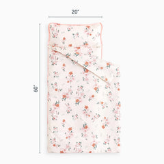 Wake In Cloud nap mat roll-up handle for daycare and travel convenience.
