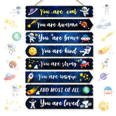 WAKOSAN Interstellar eight plaques form a cohesive kids' room focal point for inspiration.