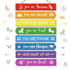 WAKOSAN rainbow wall plaque set - vibrant colors brighten kid's room
