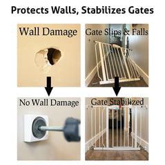 Wall Nanny Mini four-pack display demonstrates versatile gate protection.