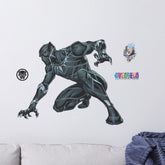 WALL PALZ Marvel Black Panther wall decal assembled on wall, a striking Wakanda centerpiece.