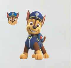 Wall Palz Paw Patrol Chase wall decal, 20-inch tall adds adventure to a bedroom wall.