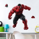 WALL PALZ Red Hulk 23-inch pose wall decal creates dramatic focal point