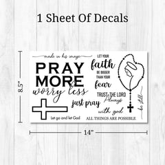 WALL PALZ mary-rosary decal image adds reverent decorative detail