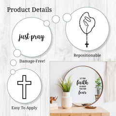 WALL PALZ religious wall mirror decals close-up of phrases for daily motivation