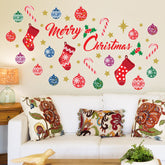 WALPLUS Merry Christmas Decor Sheet provides vibrant decals for a cozy living room ambiance.