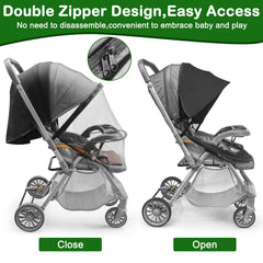 Wanateber full-coverage stroller net blocks bugs with breathable airflow