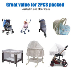 Wanateber stroller mosquito net grey elastic-band design is easy to install.