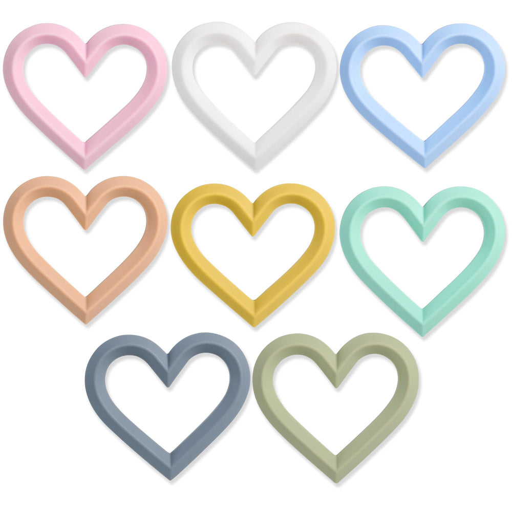 WANG BAO Valentine heart teether front view for gentle gum soothing.
