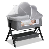 WANRU bassinet cover gray blocks light with breathable mesh for baby naps