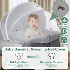 WANRU bassinet cover olive-frame provides sturdy travel-ready support