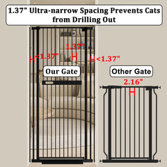 WAOWAO 71in extra tall cat gate opened from both sides for easy passage.