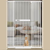 WAOWAO 71in gate fully extended in hallway for pet containment.