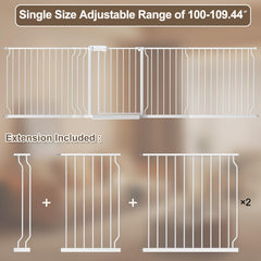 WAOWAO baby gate doorways-installation illustrates easy no-drill setup with pressure bolts.
