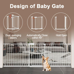 WAOWAO baby gate walk-through-frame shows convenient one-hand passage in busy homes.
