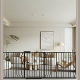 WAOWAO baby gate wide-assembly shows durable steel construction for long-lasting safety in busy homes.
