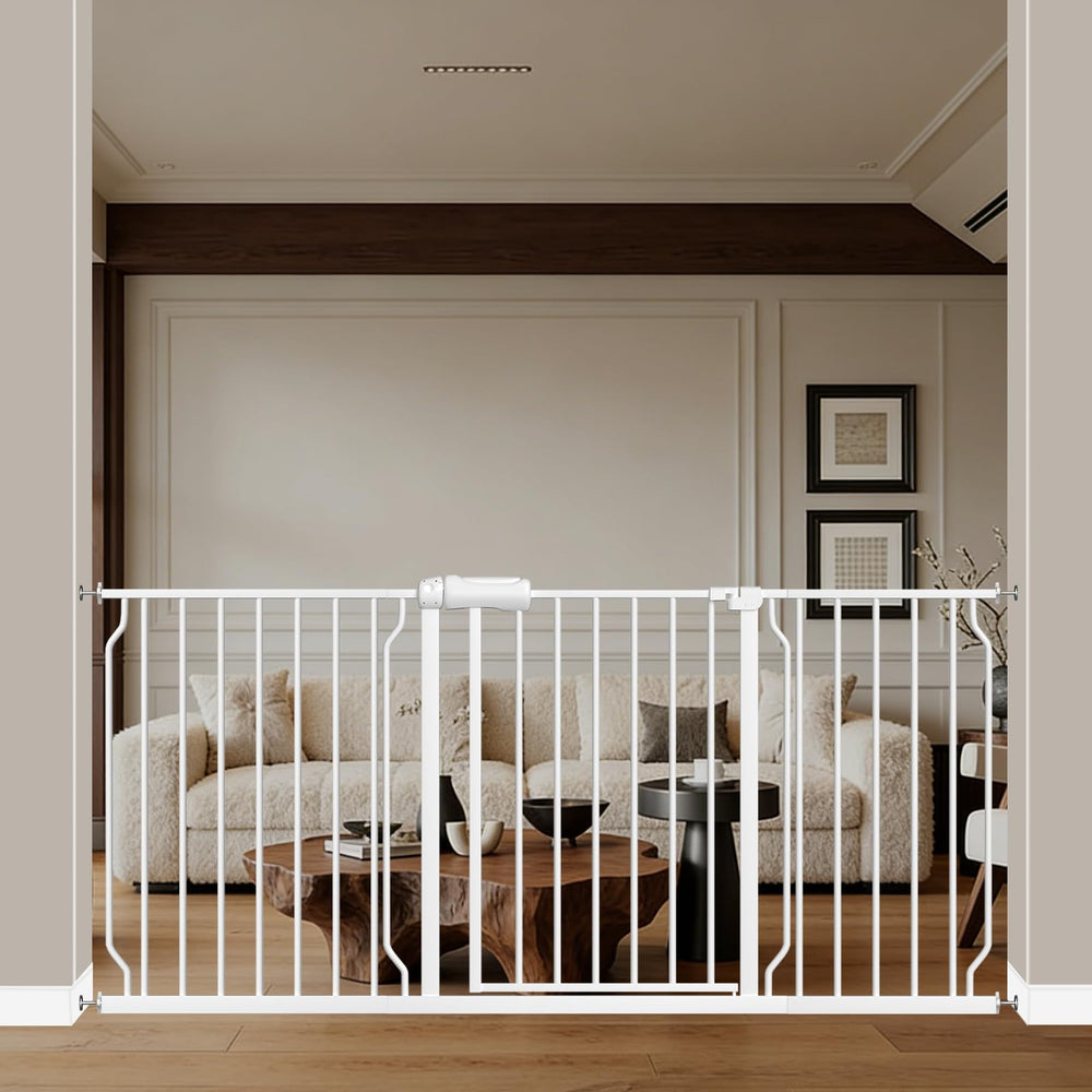 WAOWAO Baby Gate wide-entry shows safe passage for kids and pets.