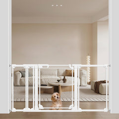 WAOWAO clear acrylic baby gate on stairs provides unobtrusive visibility for supervision.