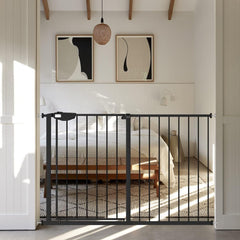 WAOWAO triple lock gate front view showing durable safety for doorways.