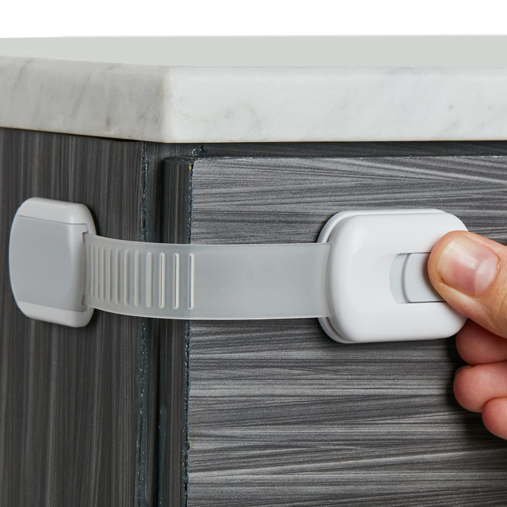 Wappa Baby child safety strap locks box packaging highlighting eight-pack convenience.