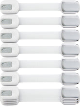 Wappa child safety strap locks 10-pack securing cabinets for toddler-proofed kitchens.